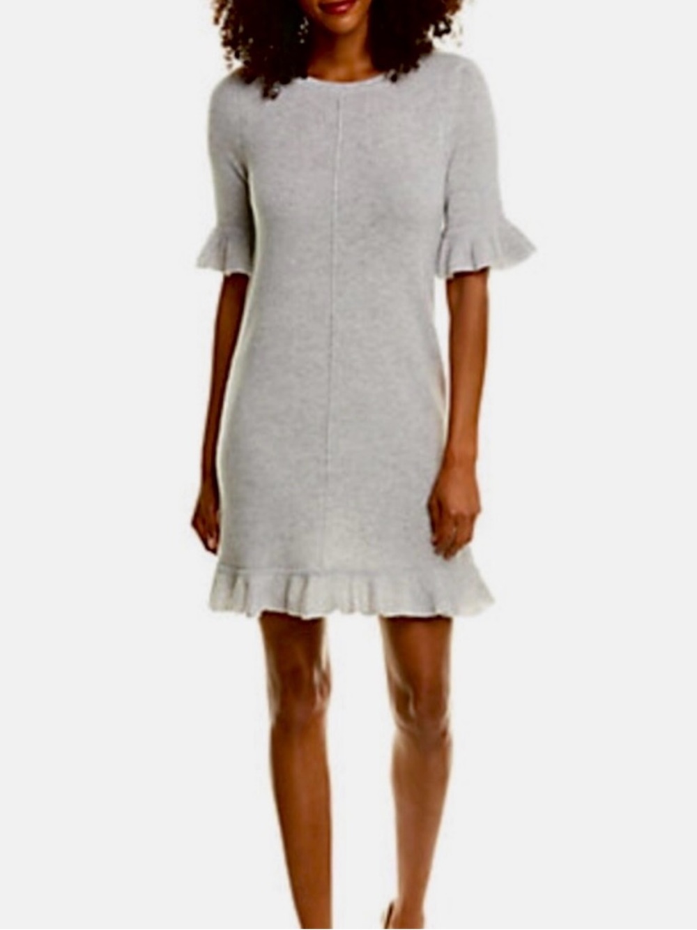 NEW MAGASCHONI DAY BREAK HEATHER GRAY 100% CASHMERE SWEATER DRESS SIZE MEDIUM